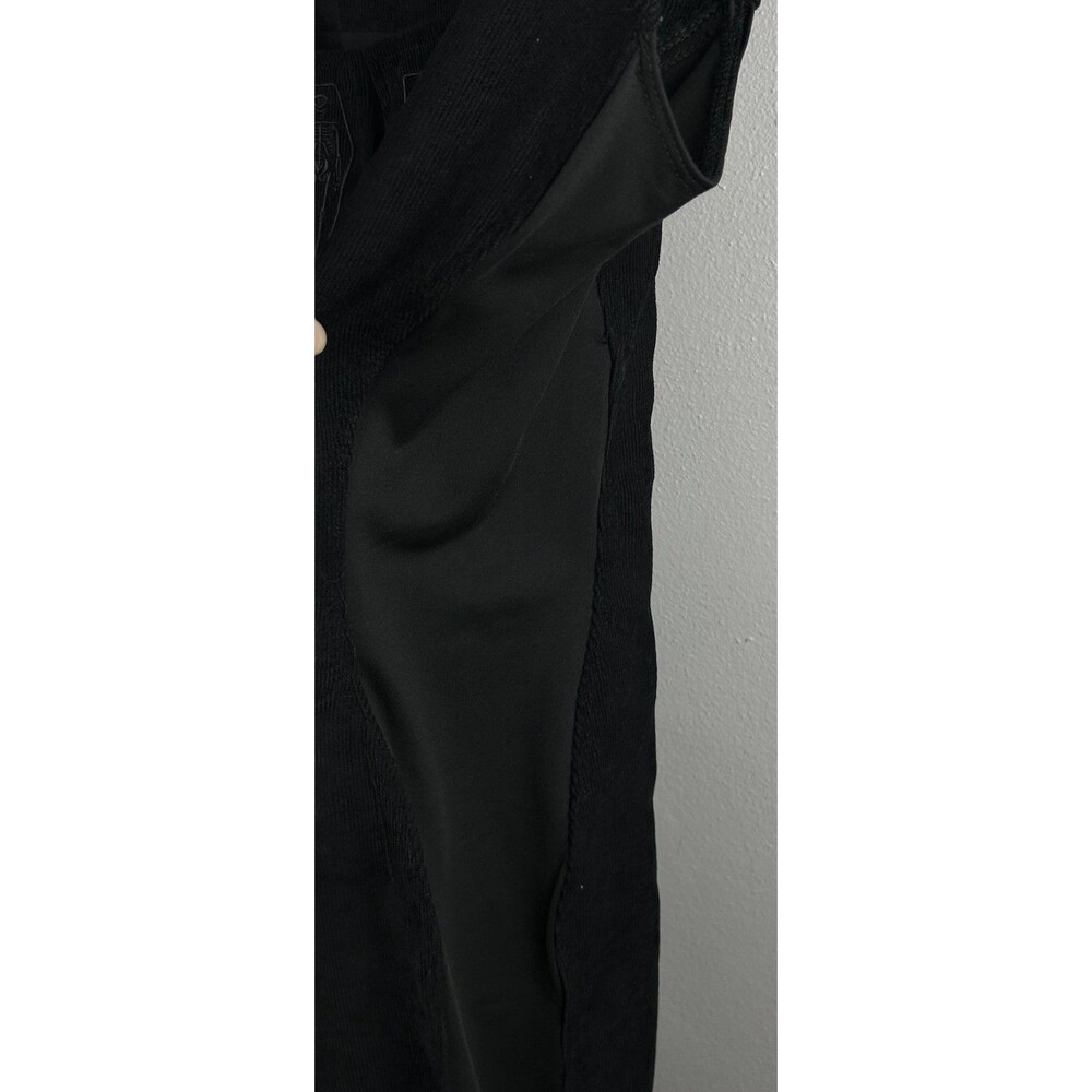 Disturbia Black Zip Corduroy Coffin Embroidered mini Dress Size 12 Bonus Top - Picture 7 of 15